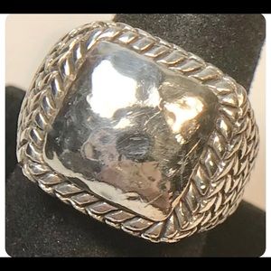 Silpada R1646 Sterling 925 Silver Hammered Braided 10.5 Dome Ring 656
